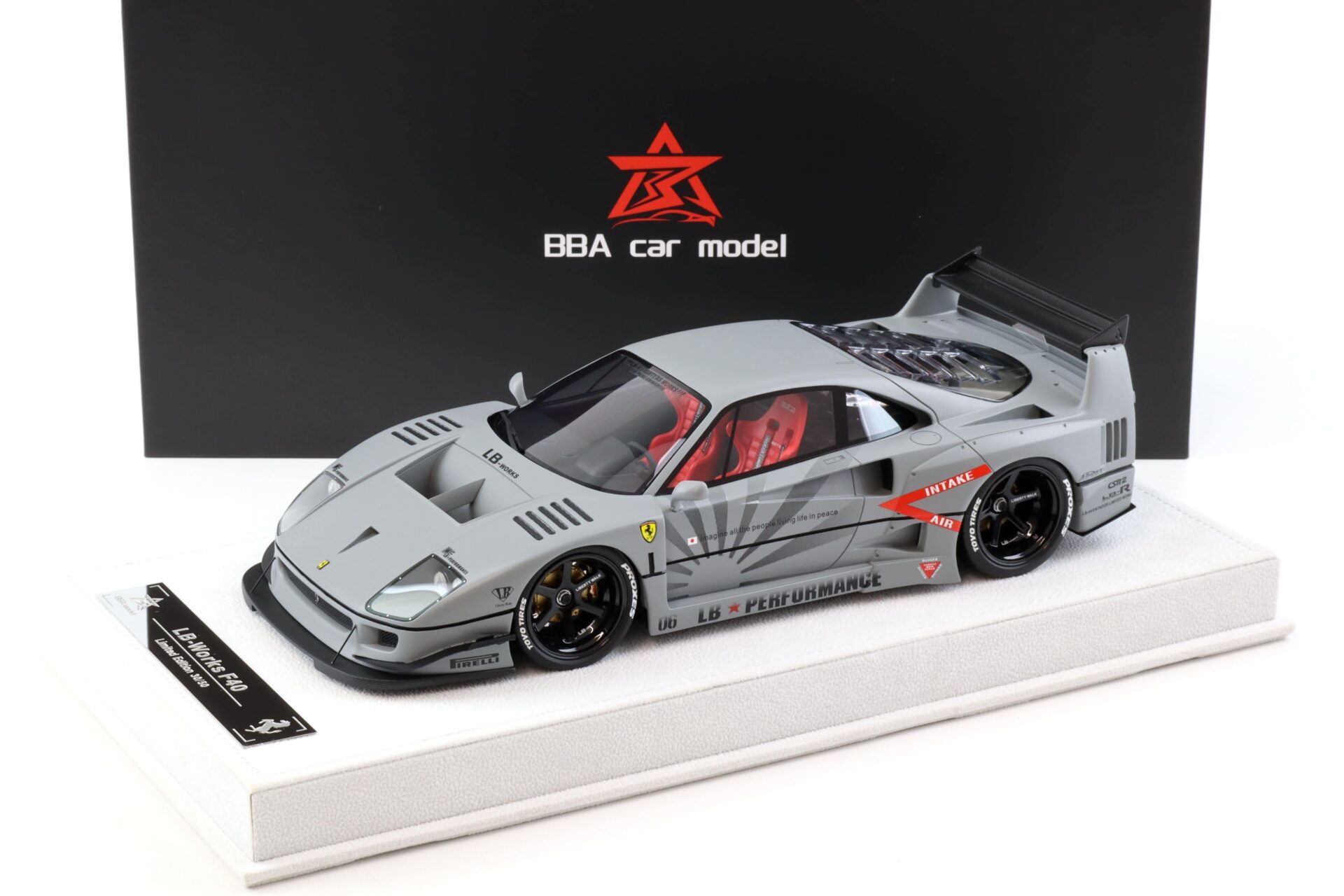 ID 101860 orig.jpg 1:18 BBA Model Ferrari F40 LB Works LBWK Fighter grey with display - Limited 50 pcs.