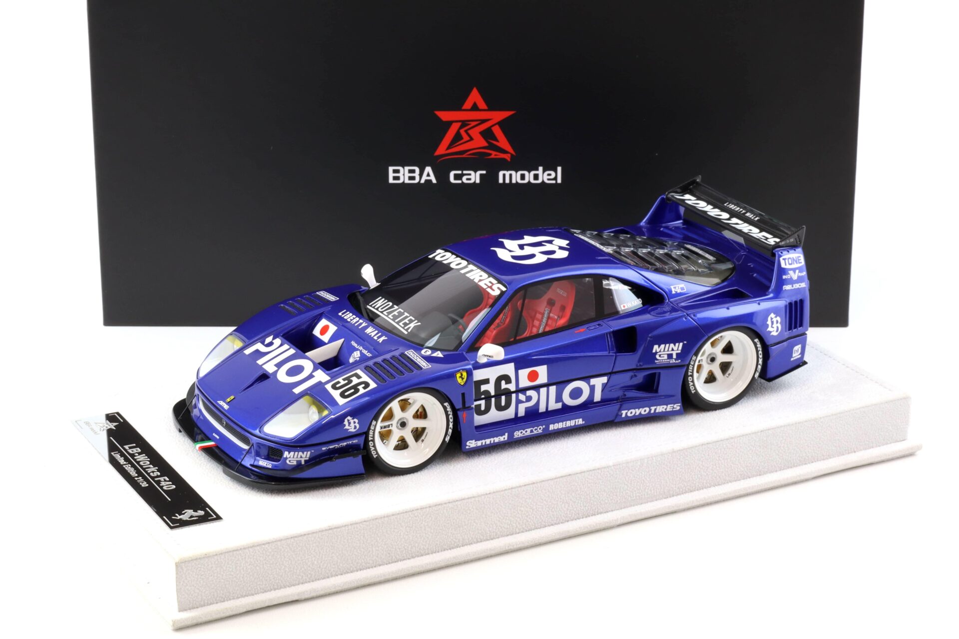 ID 101869 orig.jpg 1:18 BBA Model Ferrari F40 LB Works LBWK blue PILOT with display - Limited 30 pcs.