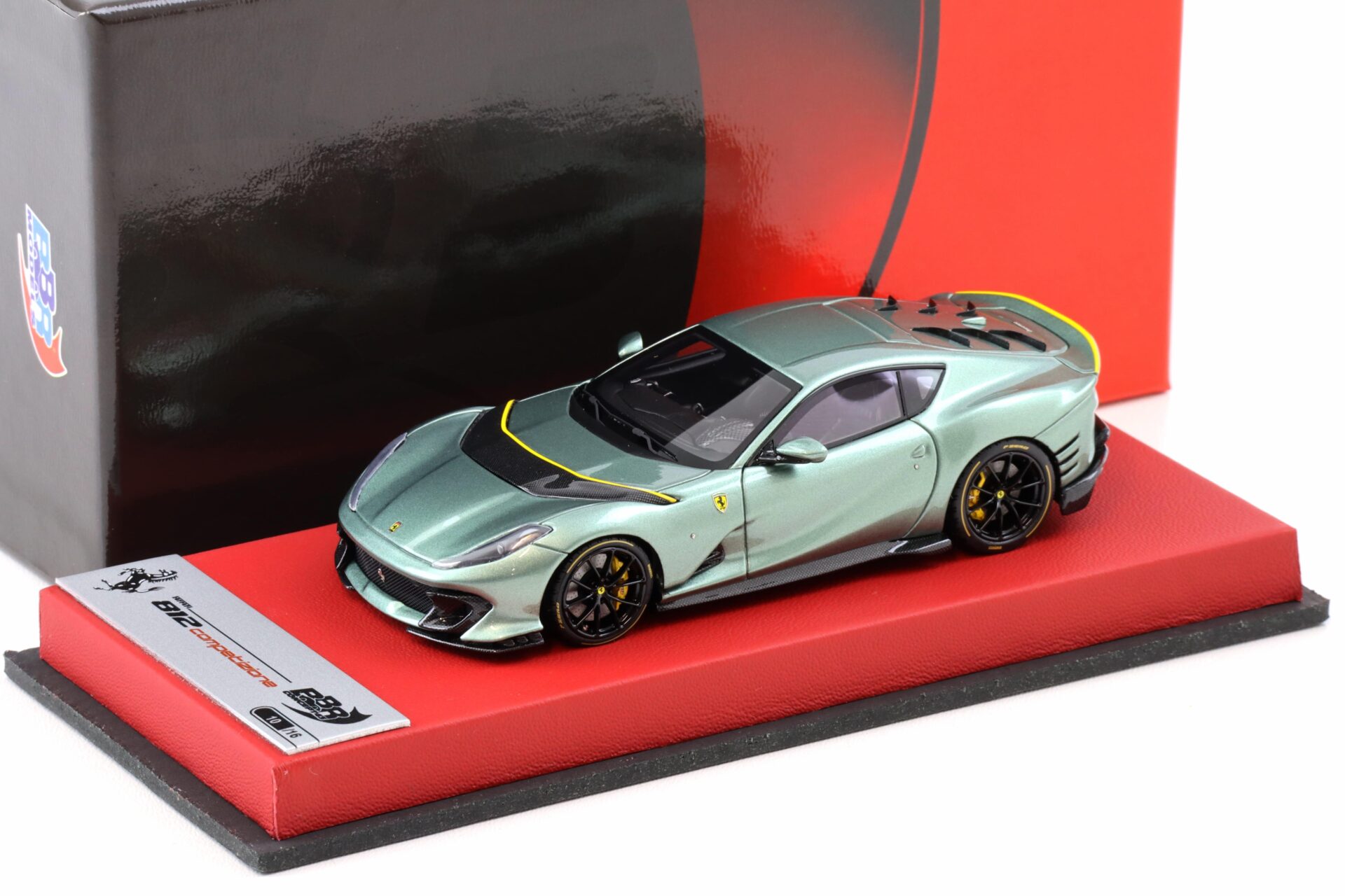 ID 101923 orig.jpg 1:43 BBR Ferrari 812 Competizione Verde Medio gloss with leather base - Limited 16 pcs.