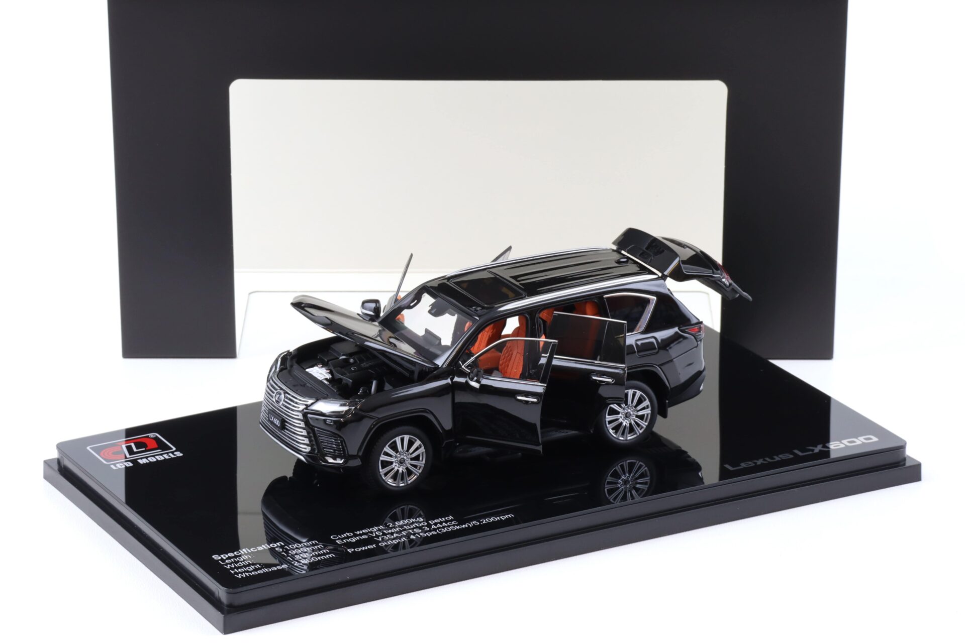 1:43 LCD Models Lexus LX600 SUV 2024 black LCD43013-BL