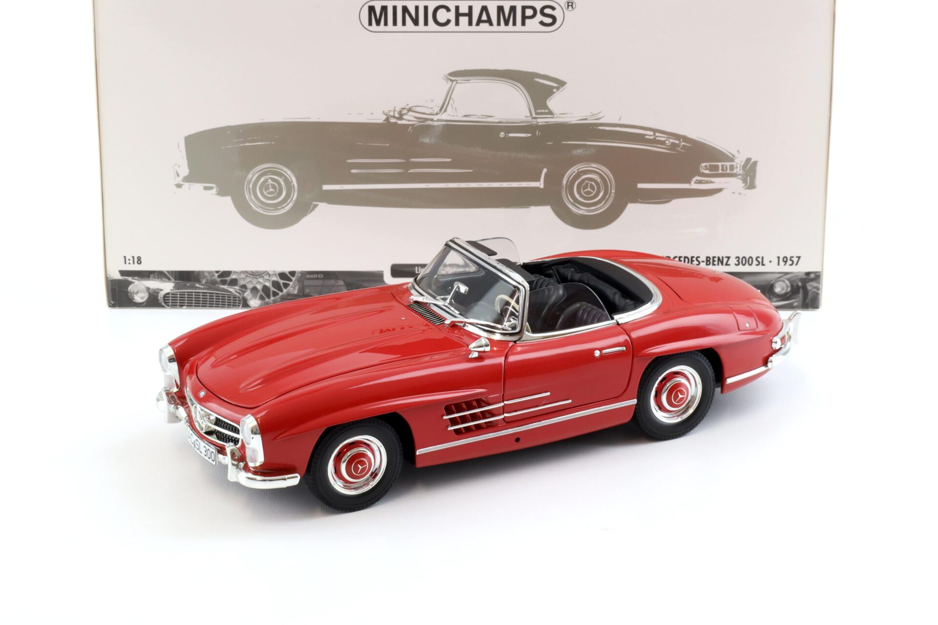 ID 102812 orig.jpg 1:18 Minichamps Mercedes 300SL Roadster (W198 II) red with Hardtop 1957
