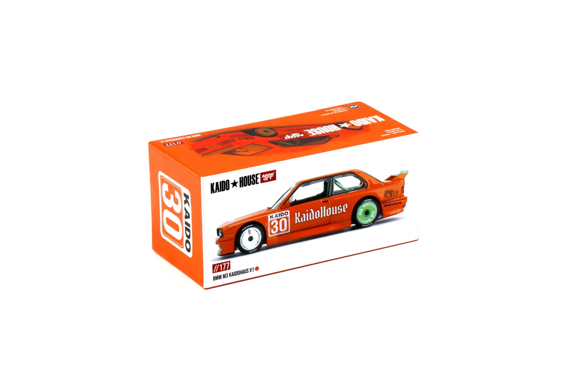 1:64 TSM Mini GT Kaido House BMW M3 E30 Kaidohouse V1 orange 1989