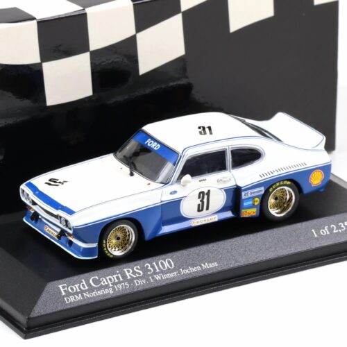 1:43 Minichamps Ford Capri RS 3100 DRM 1975 Norisring Winner #31 Jochen Mass