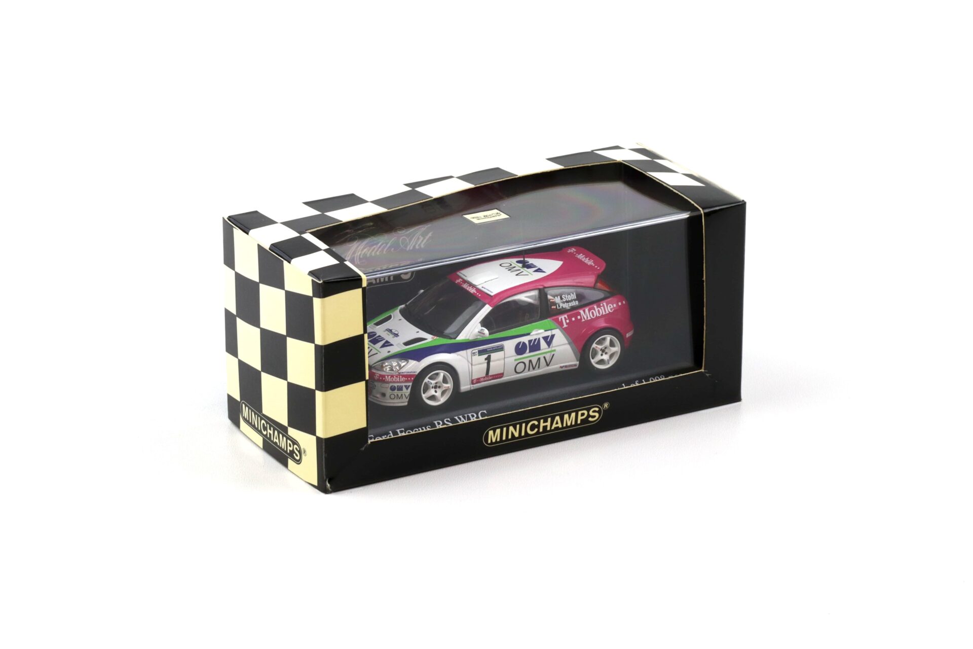 1:43 Minichamps Ford Focus WRC Burgenland Rallye 2002 #1 Stohl/ Petrasko