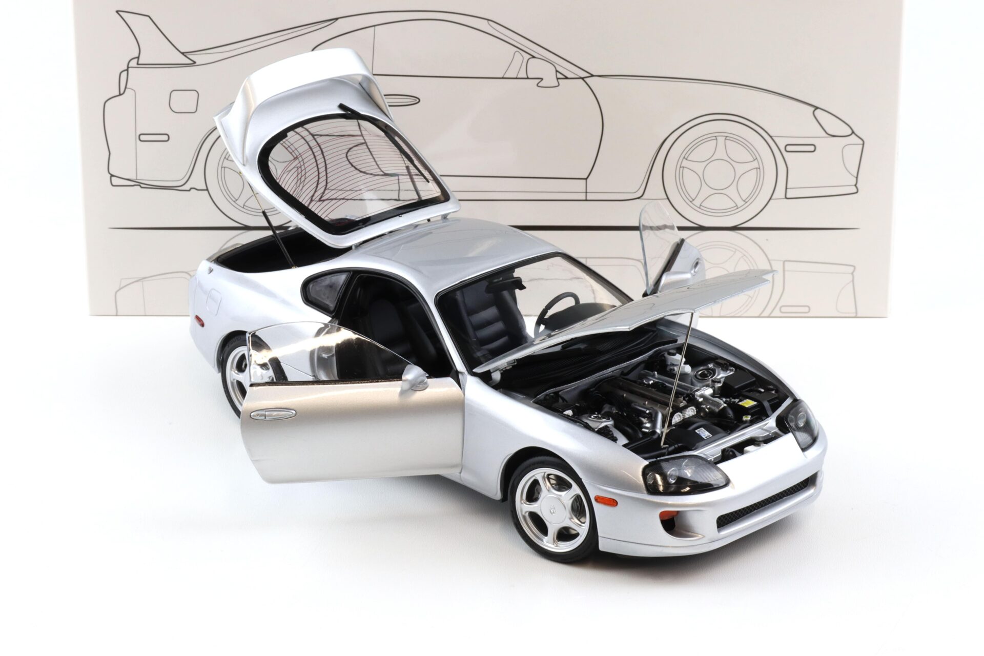 1:18 Whelart Toyota Supra A80 Coupe LHD silver metallic + wheels Set W-001F