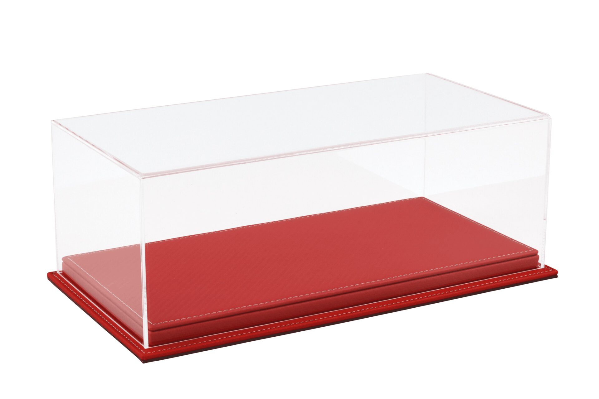 1:18 Atlantic Vitrine Show Case Display Case MULHOUSE with Carbon red leather Base