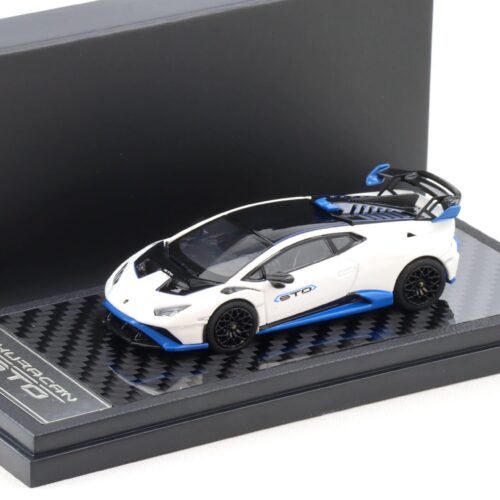 1:64 LCD Models Lamborghini Huracan STO Coupe white/ blue LCD64043-WH