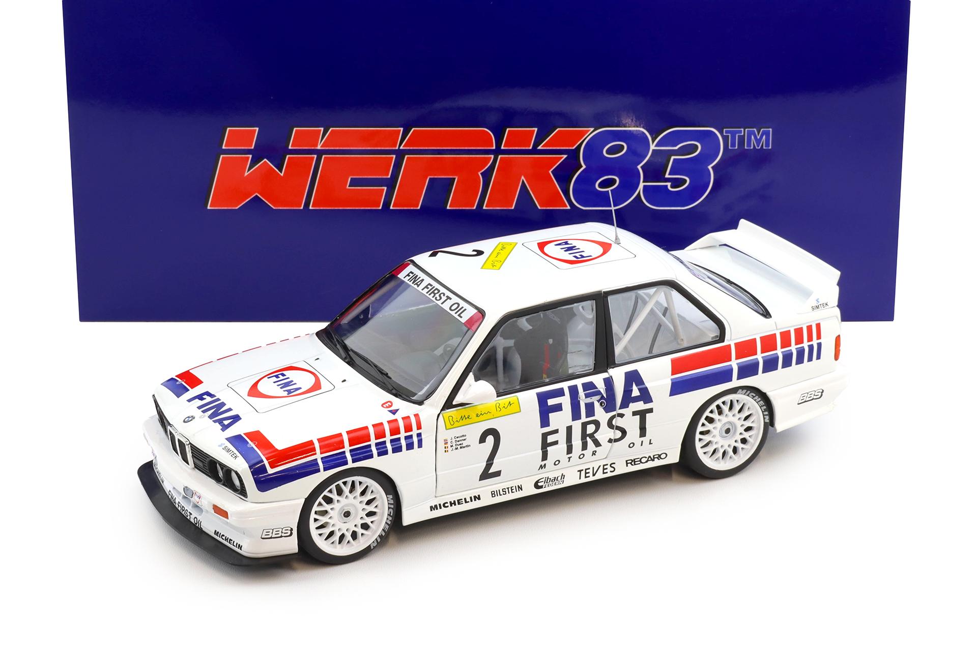 1:18 WERK83 BMW M3 E30 DTM Winner 24h Nürburgring 1992 FINA #2 Cecotto/ Danner
