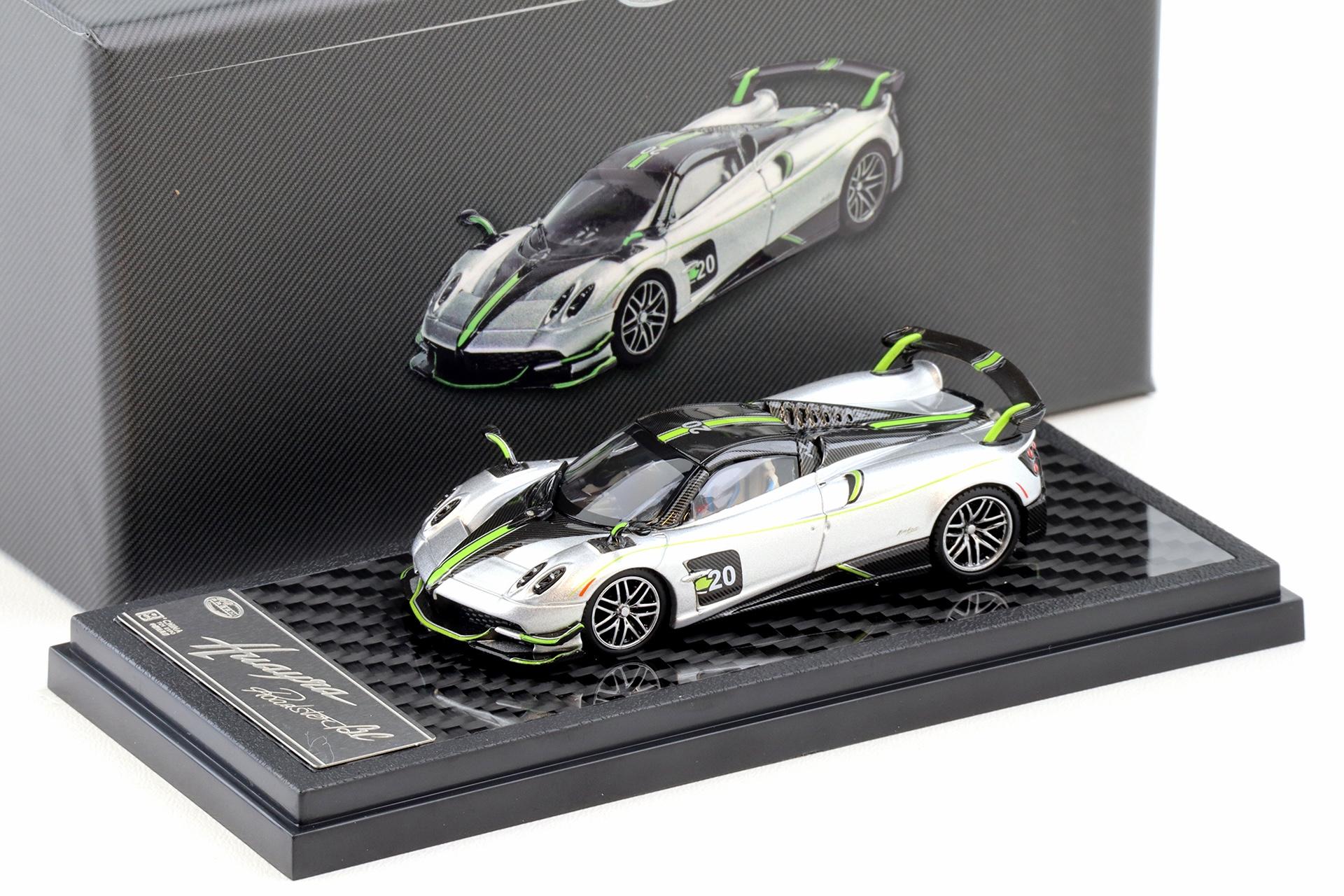 1:64 LCD Models Pagani Huayra Roadster BC #20 silver/ green LCD64011-SG