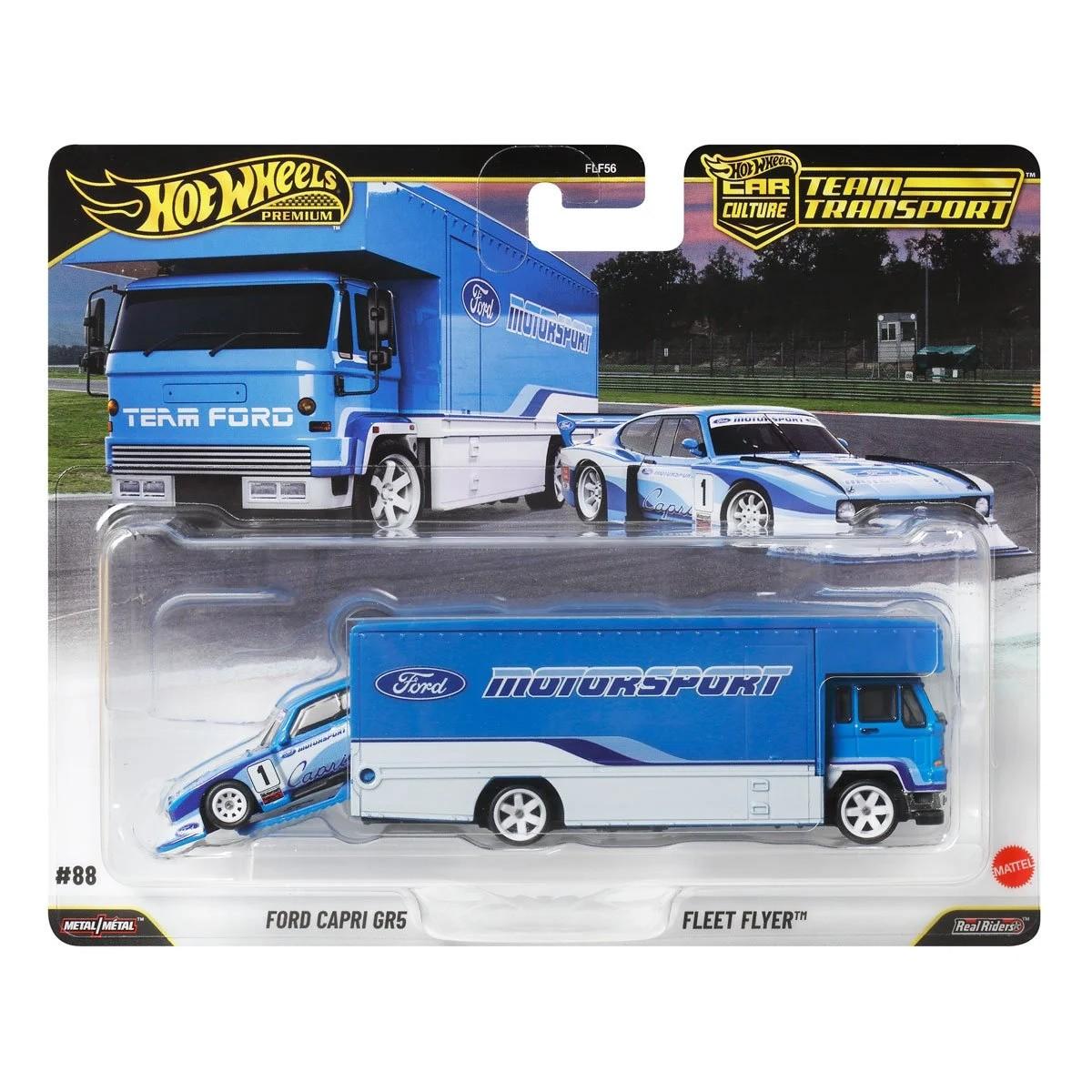 1:64 Hot Wheels Premium 2025 Team Transport JHX89 Ford Capri Gr.5 + Fleet Flyer
