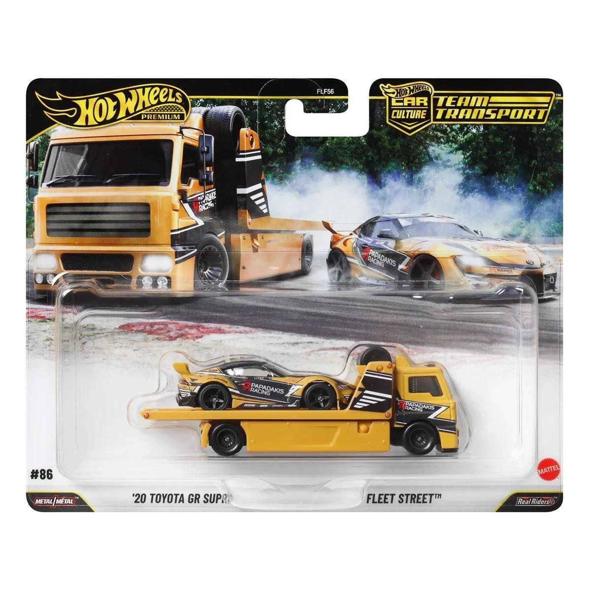 1:64 Hot Wheels Premium 2025 Team Transport JHX87 Toyota GR Supra + Fleet Street