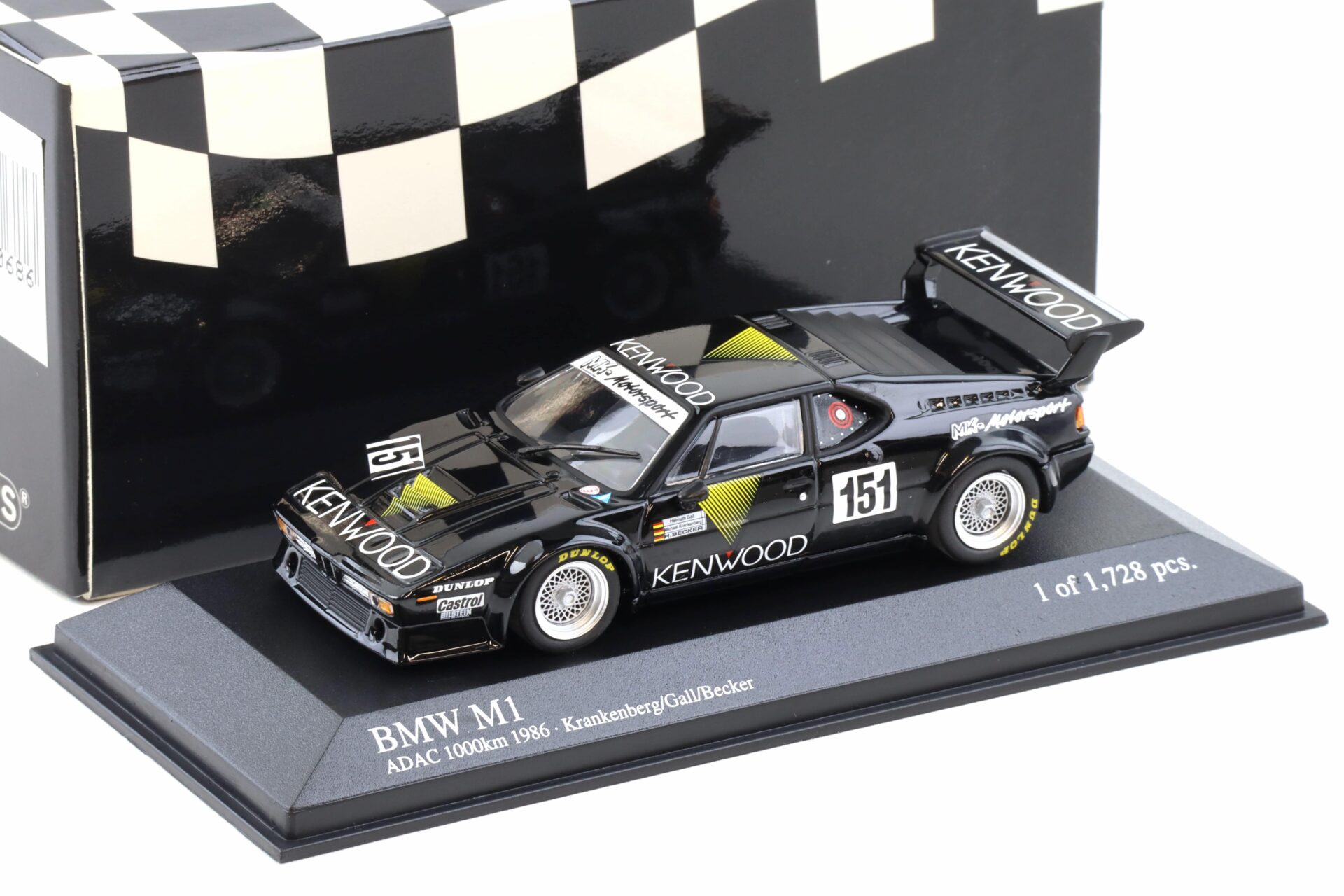 1:43 Minichamps BMW M1 ProCar Kenwood Krakenberg/ Gall/ Becker ADAC 1000km 1986