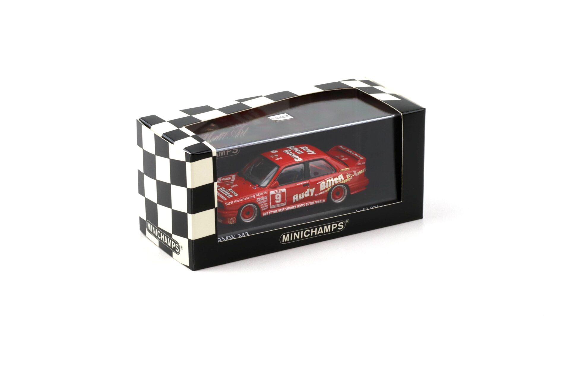 1:43 Minichamps BMW M3 E30 DTM 1988 AVUS H.Grohs Rudy Billen #9