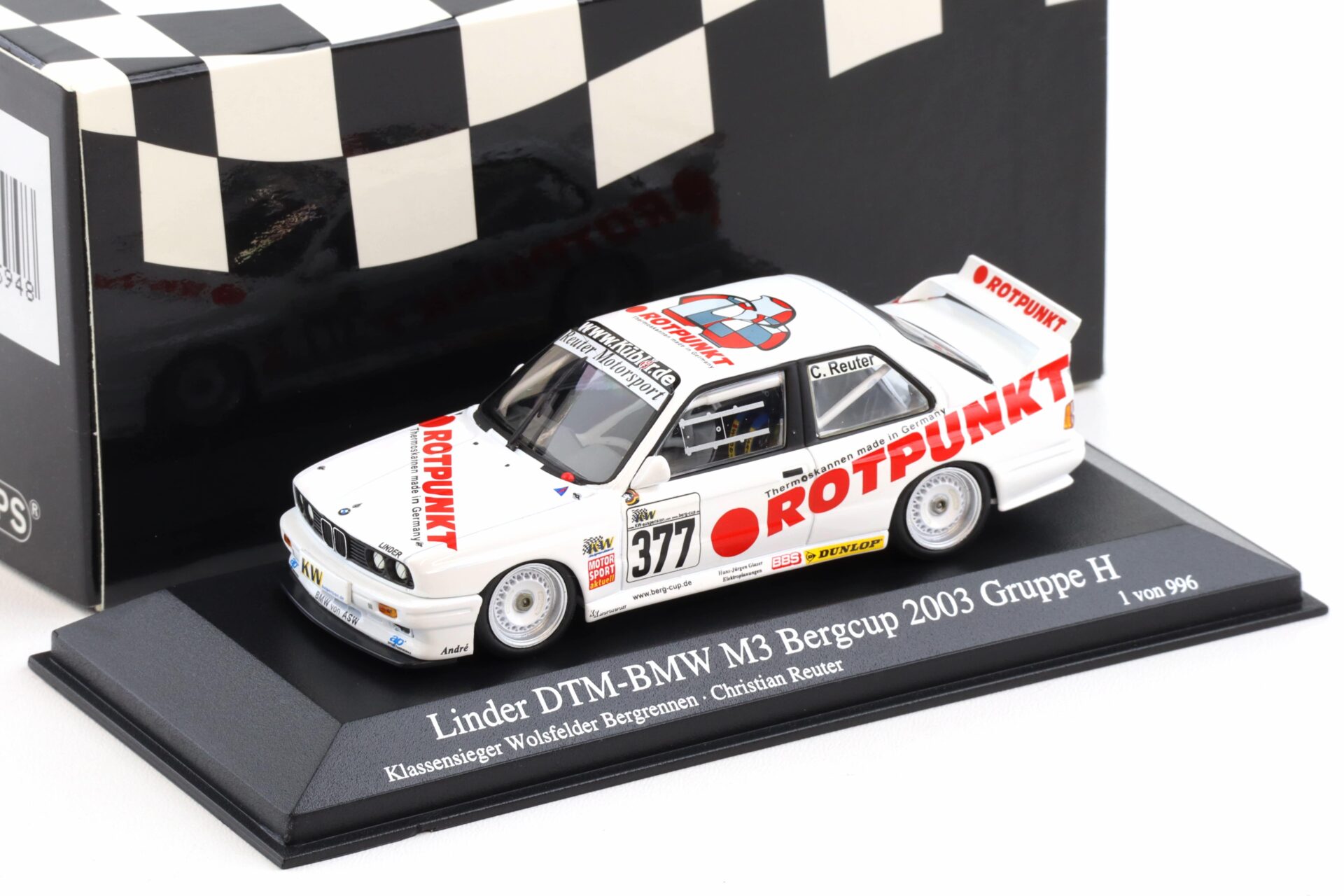 ID 106772 orig.jpg 1:43 Minichamps BMW M3 E30 DTM Bergcup 2003 Gr. H Christian Reuter #377