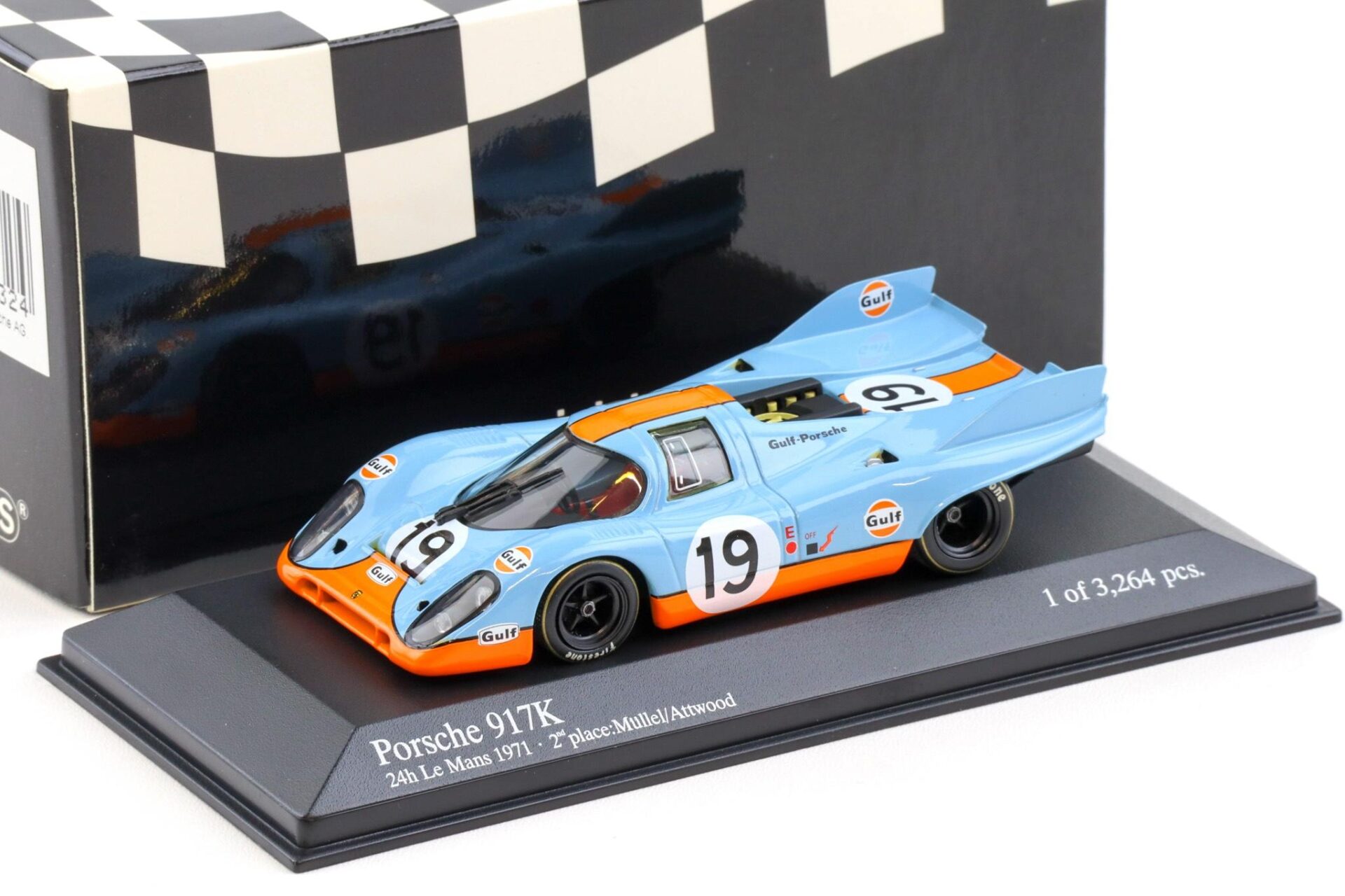 1:43 Minichamps Porsche 917K 24h Le Mans 1971 2nd Place #19 Müller/ Attwood GULF