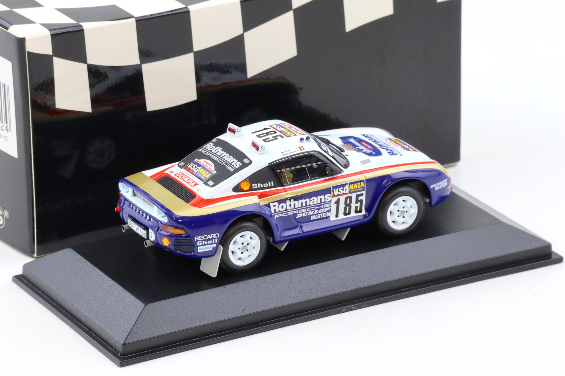 1:43 Minichamps Porsche 959 Rallye Paris-Dakar 1986 Ickx/ Brasseur #185