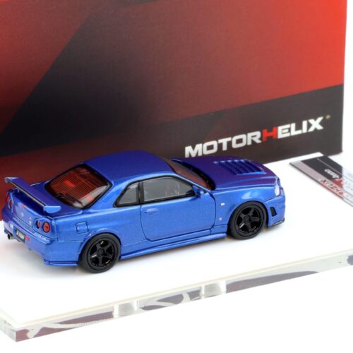 1:64 Motorhelix Nissan Skyline GT-R R34 Z-Tune Bayside blue