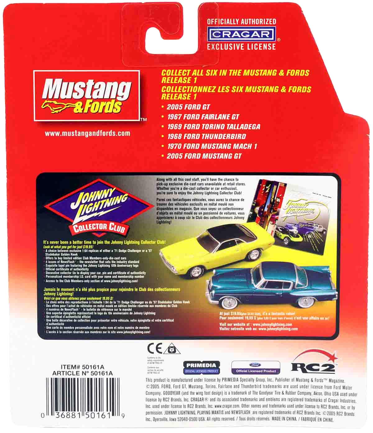 1:64 Johnny Lightning 2005 Ford GT red/ white Mustang & Fords