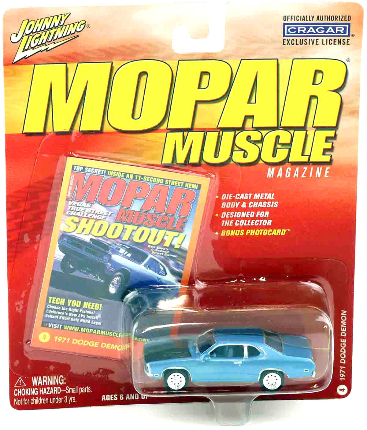 1.64 Johnny Lightning 1971 Dodge Demon blue metallic MOPAR Muscle