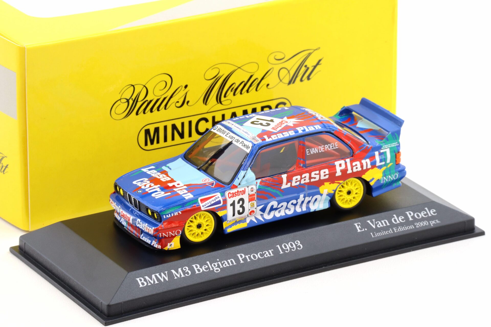 1:43 Minichamps BMW M3 E30 Belgian ProCar 1993 Lease Plan #13 Van de Poele