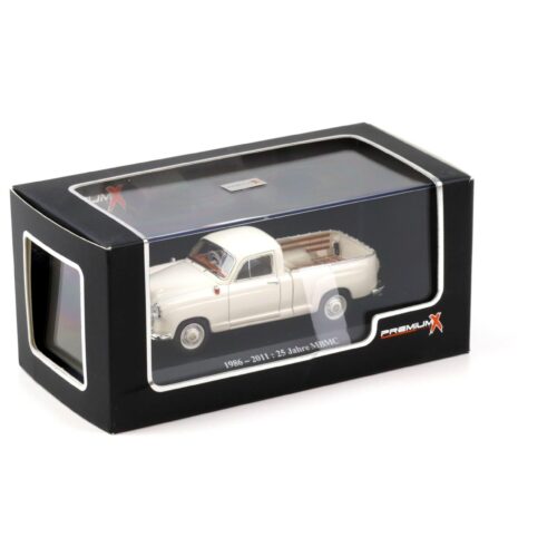 1:43 PremiumX Mercedes 180D W120 Bakkie 1956 white 25 Jahre MBMC - Limited 100 pcs.