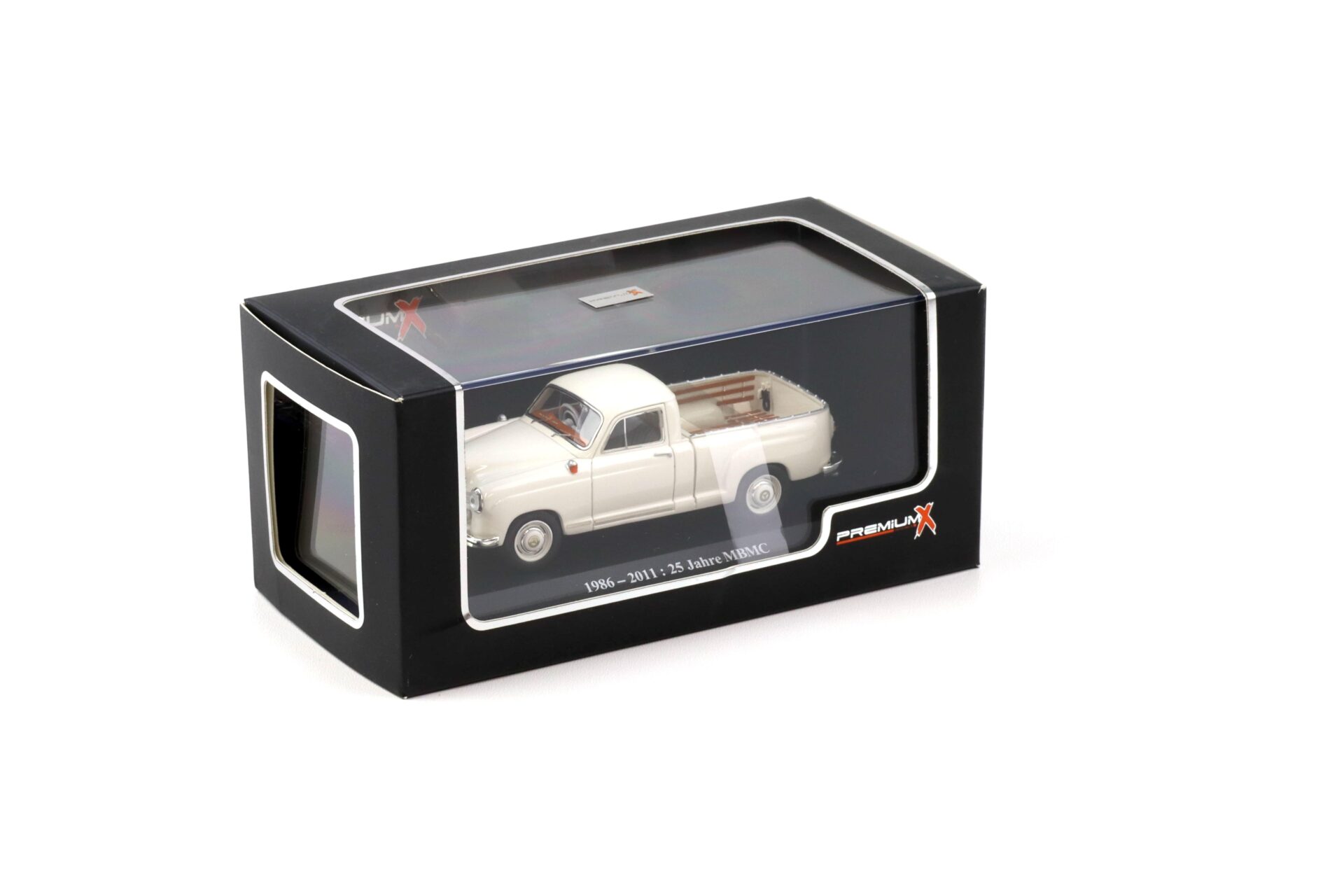 1:43 PremiumX Mercedes 180D W120 Bakkie 1956 white 25 Jahre MBMC - Limited 100 pcs.