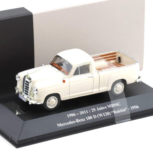 1:43 PremiumX Mercedes 180D W120 Bakkie 1956 white 25 Jahre MBMC - Limited 100 pcs.