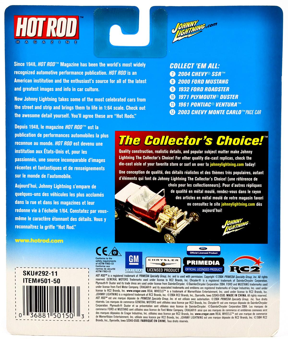 1:64 Johnny Lightning 2003 Chevy Monte Carlo Pace Car blue/ white Hot Rod