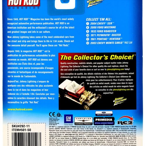 1:64 Johnny Lightning 2004 Chevy SSR Red Hot Rod