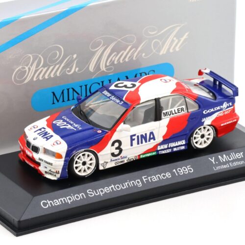 1:43 Minichamps BMW 318i E36 French Champion 1995 Y.Muller #3 FINA