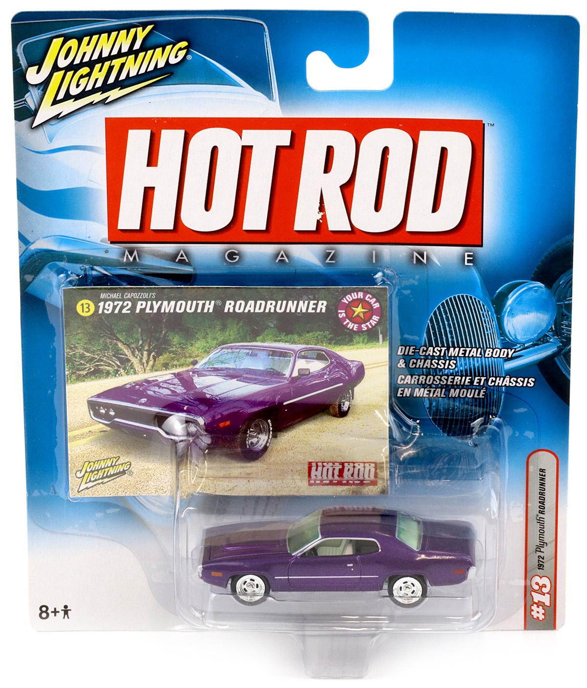 1:64 Johnny Lightning 1972 Plymouth Roadrunner purple metallic Hot Rod