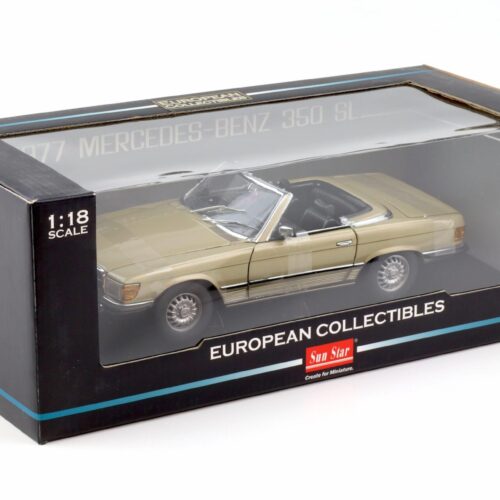 1:18 Sun Star 1977 Mercedes 350SL W107 open Convertible metallic gold