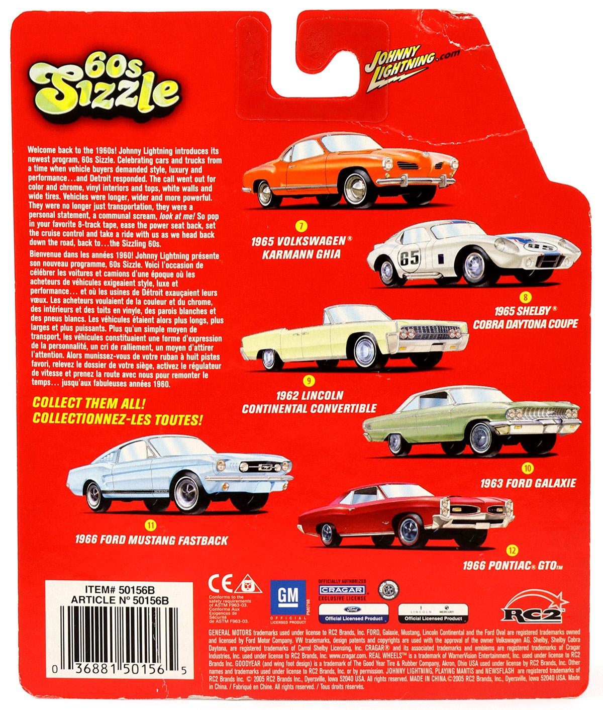 1:64 Johnny Lightning 1965 Shelby Cobra Daytona Coupe #65 White 60s Sizzle