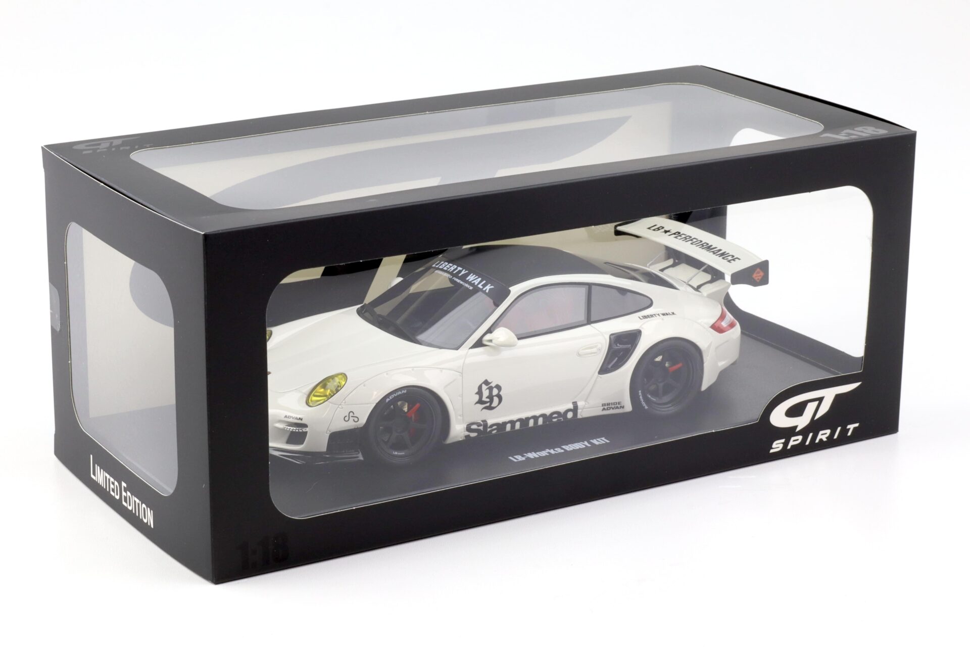 1:18 GT Spirit GT958 Porsche 911 997 Turbo LB-Works Liberty Walk white