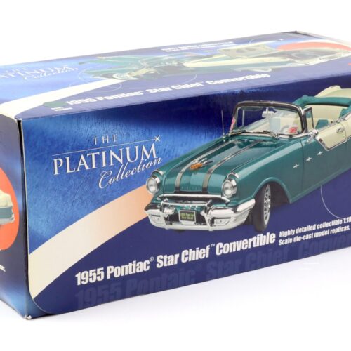 1:18 Sun Star 1955 Pontiac StarChief Convertible white mist / turquoise blue poly - Image 4