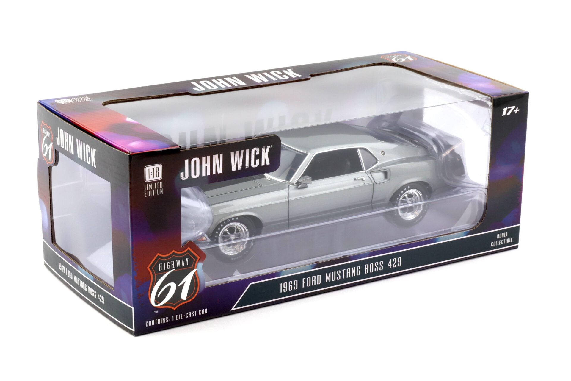 1:18 Highway61 Ford Mustang Boss 429 JOHN WICK grey/ black 1969