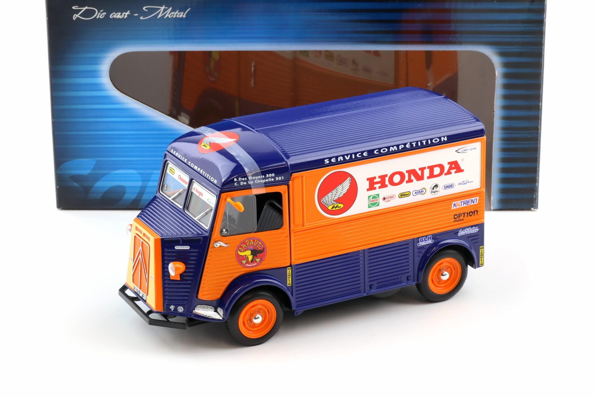 ID 109412 orig 1.jpg 1:18 Solido Citroen HY Honda Japauto TDF Moto 2003 orange/ blue