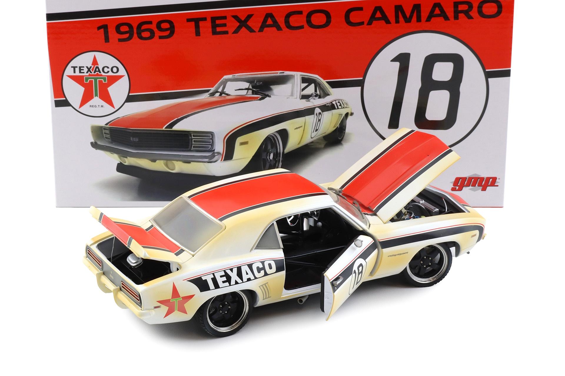 1:18 GMP 1969 Chevrolet Camaro Pro Touring RS Texaco #18 Dirty Version