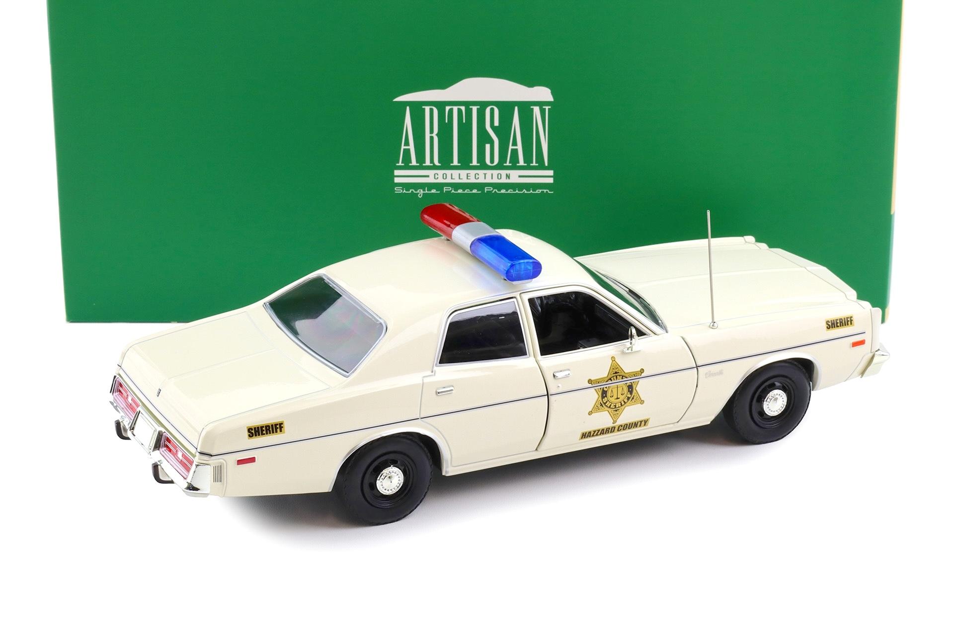 1:18 Greenlight Artisan 1975 Dodge Coronet Hazzard Country Sheriff Police