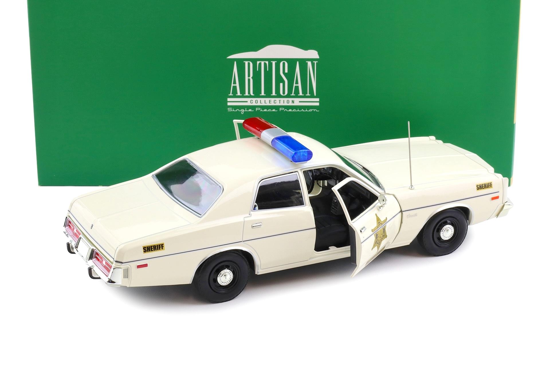 1:18 Greenlight Artisan 1975 Dodge Coronet Hazzard Country Sheriff Police