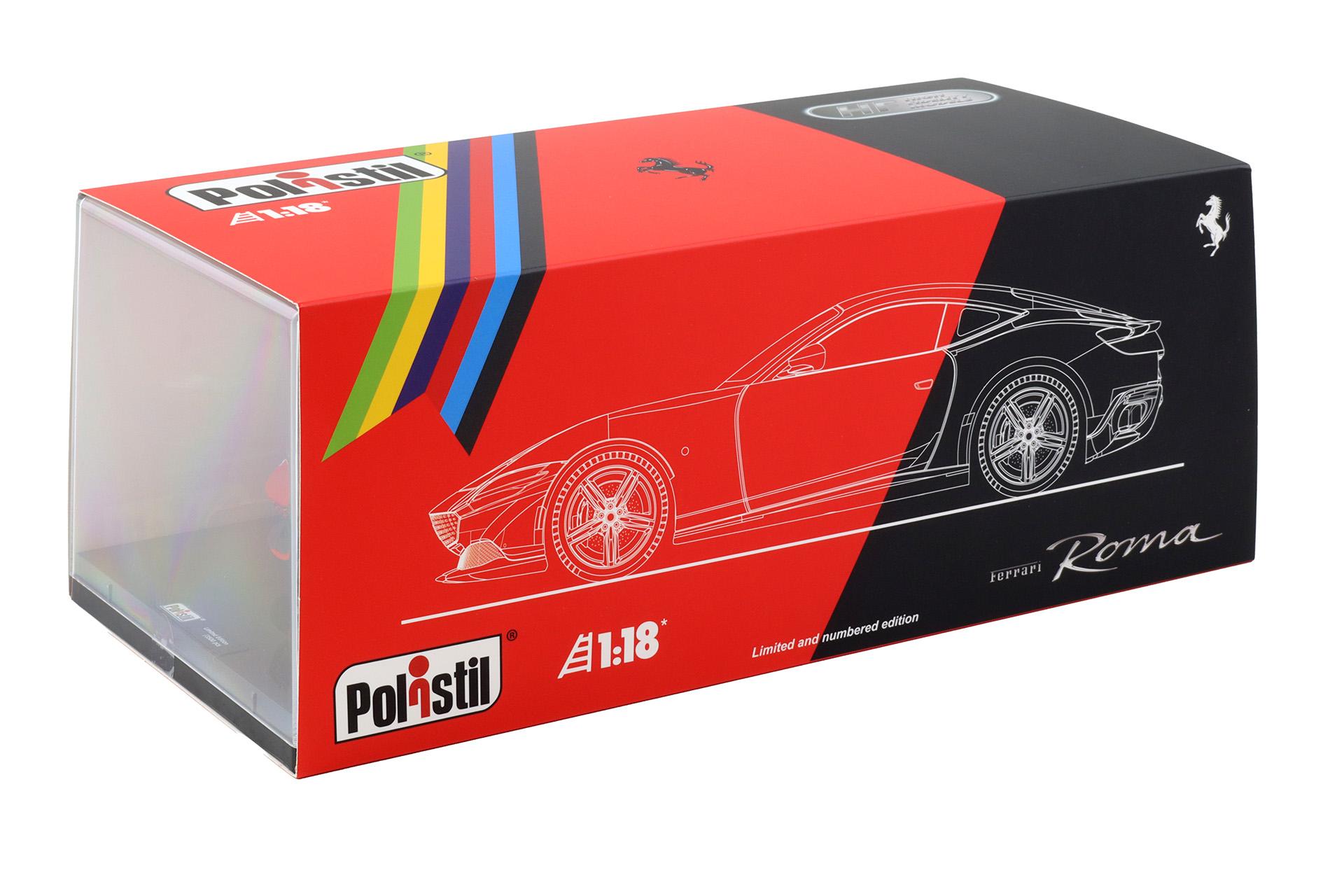1:18 Polistil Ferrari Roma Coupe 2019 Rosso Corsa red with Showcase Limited