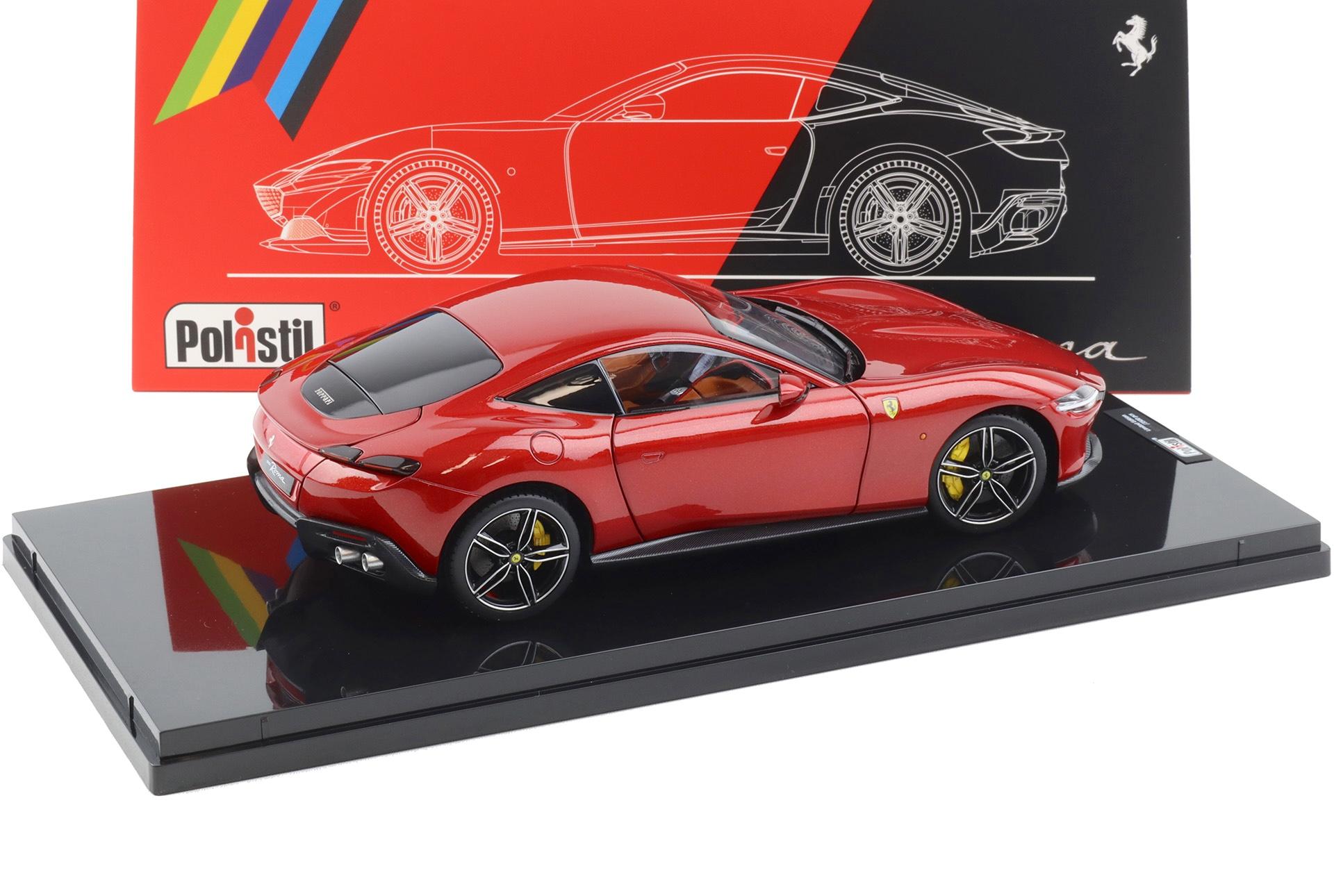 1:18 Polistil Ferrari Roma Coupe 2019 Rosso Magma red metallic with Showcase Limited