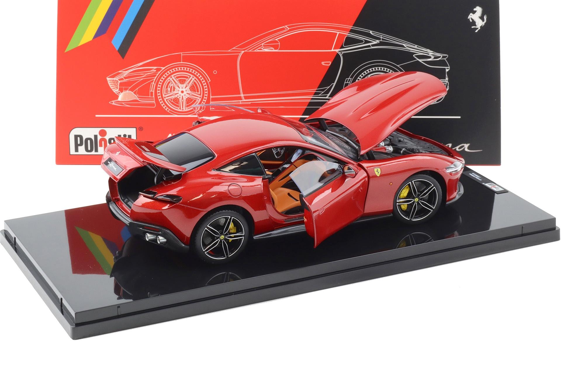 1:18 Polistil Ferrari Roma Coupe 2019 Rosso Magma red metallic with Showcase Limited