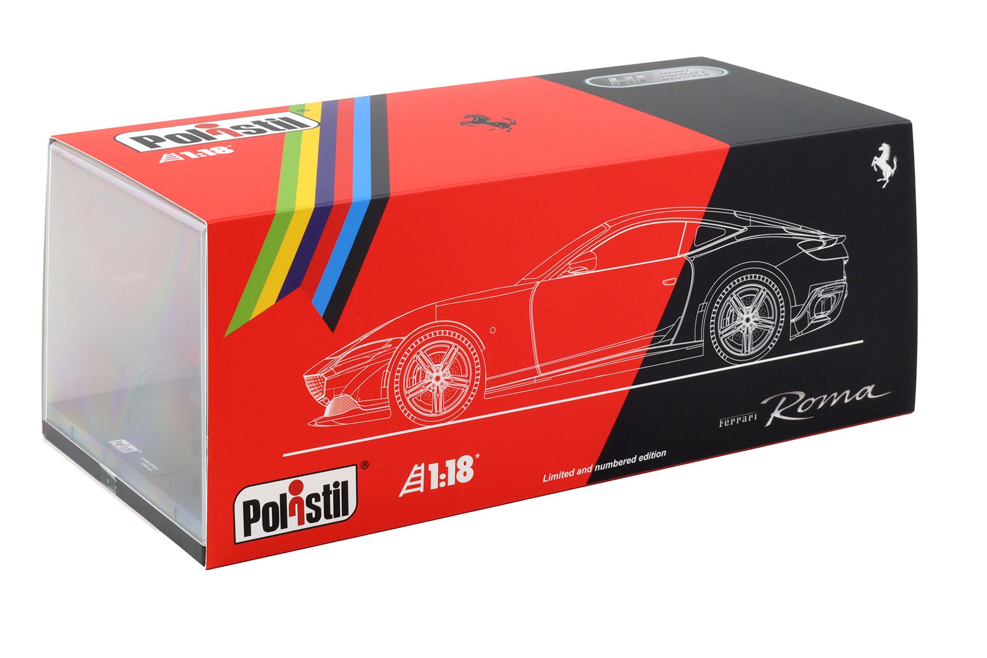 1:18 Polistil Ferrari Roma Coupe 2019 Rosso Magma red metallic with Showcase Limited