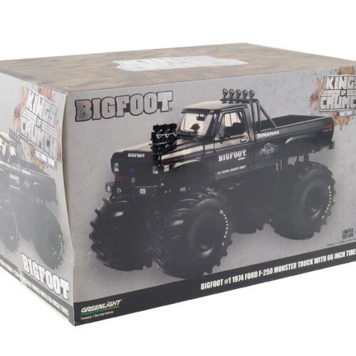 1:18 Greenlight 1974 Ford F-250 Bigfoot Monster Truck Black Bandit Edition