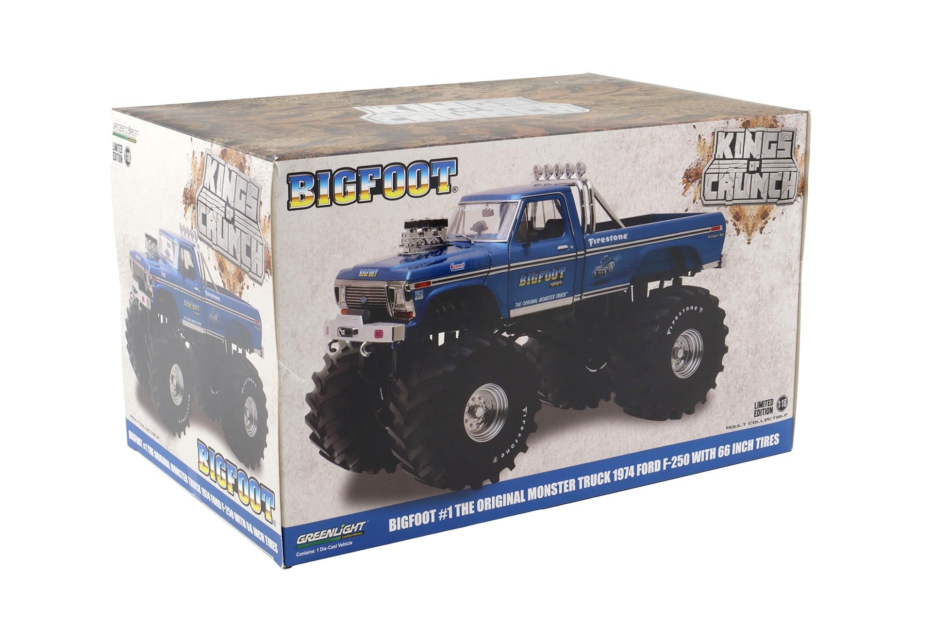 1:18 Greenlight 1974 Ford F-250 Bigfoot Monster Truck The Original blue metallic