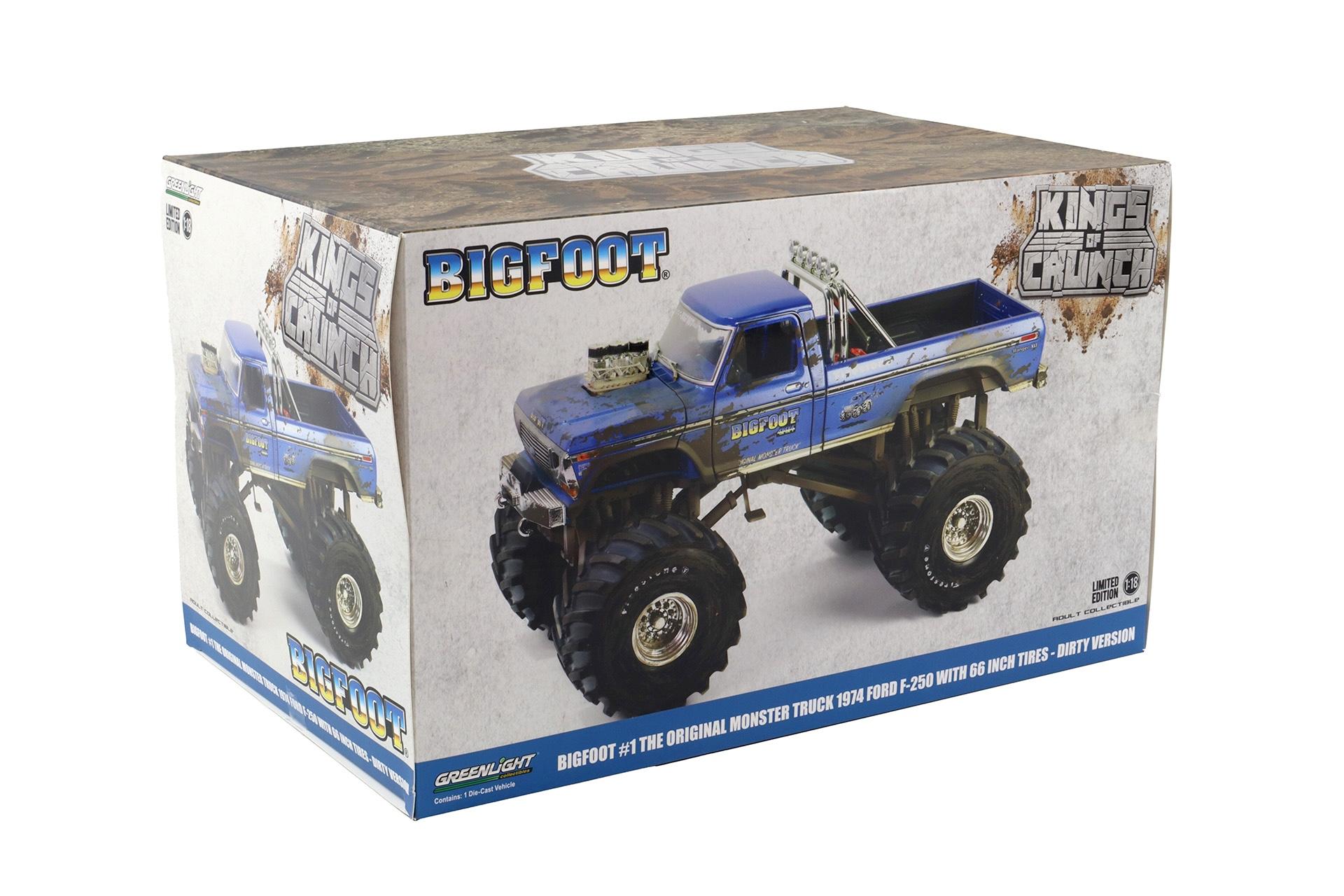 1:18 Greenlight 1974 Ford F-250 Bigfoot Monster Truck The Original Dirty Version