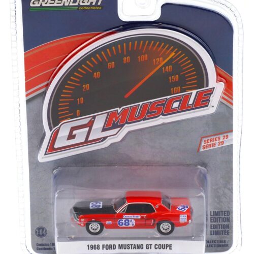1:64 Greenlight GL Muscle 1968 Ford Mustang GT Coupe #68 Charlie Henry SCCA
