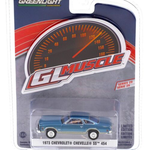 1:64 Greenlight GL Muscle 1973 Chevrolet Chevelle SS 454 blue and silver