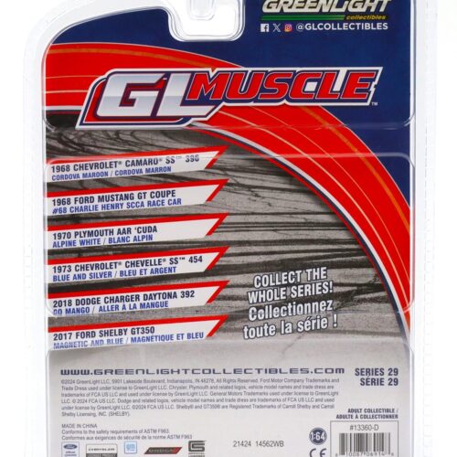 1:64 Greenlight GL Muscle 1973 Chevrolet Chevelle SS 454 blue and silver